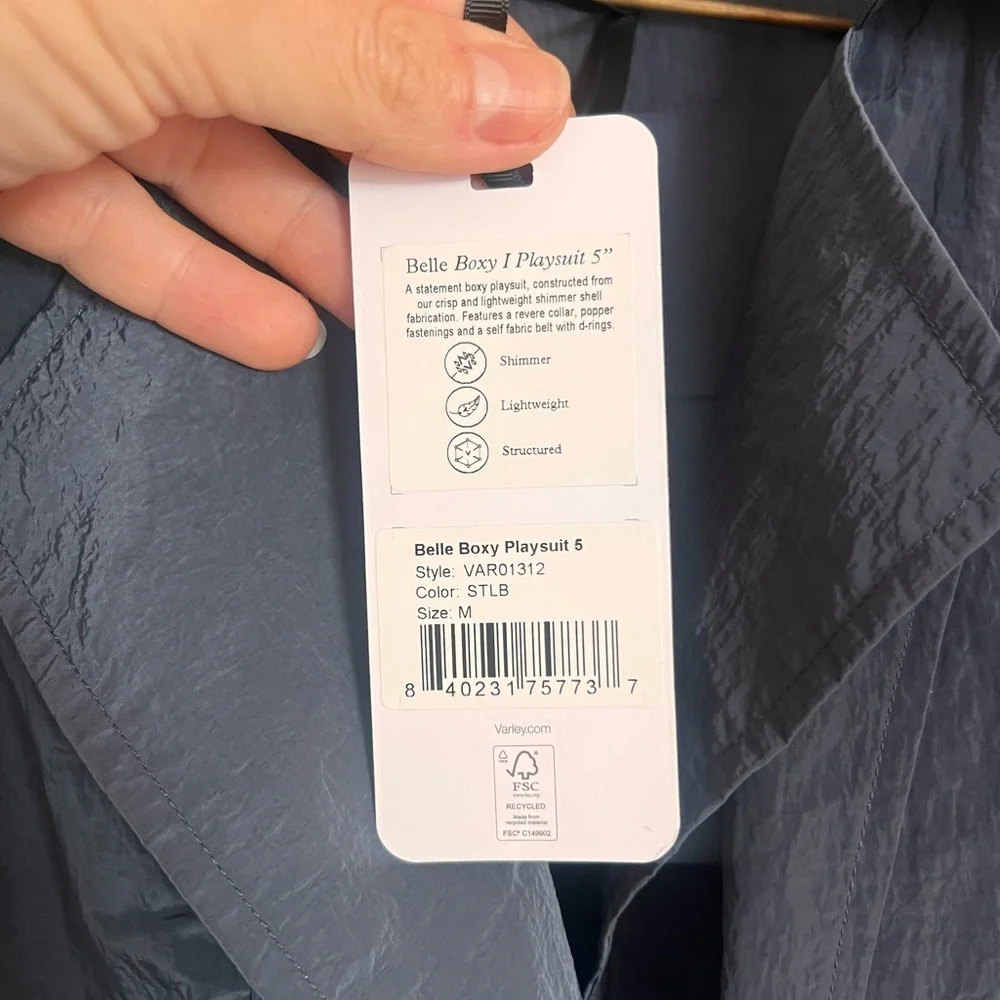 Varley Belle Boxy Playsuit 5” NWT SZ M - Picture 3 of 6